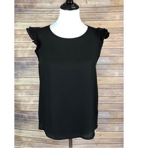 🔴⭐️Black blouse with flared shoulder sleeves